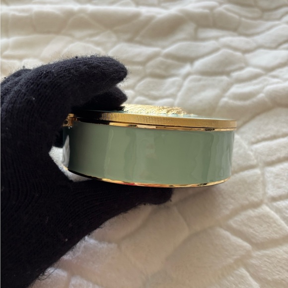 Gold Shell Accent Trinket Box in Seafoam Green with Mirror - Picture 7 of 10